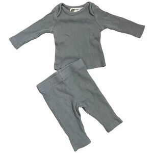 Monika + Andy GN Baby 0-3 Gray Waffle Knit 2 Piece Set